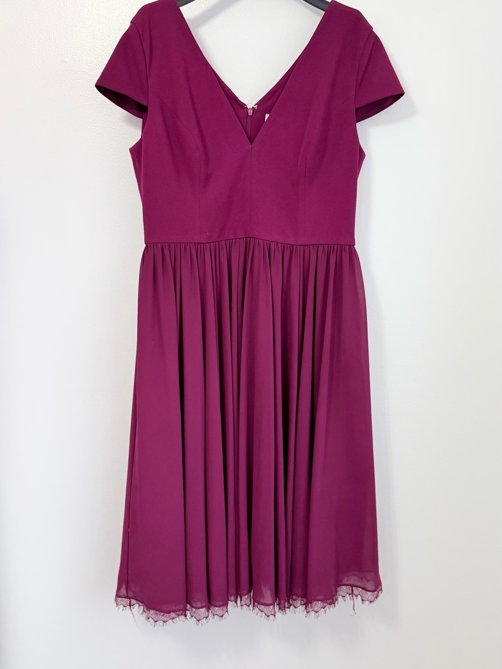 Dress the Population Corey Dress Dark Magenta Purple Midi Fit & Flare Size XL - Picture 3 of 15